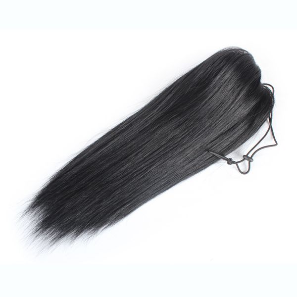 9A coda di cavallo capelli umani vergini coda di cavallo con coulisse ondulata dritta con clip per capelli brasiliani da donna