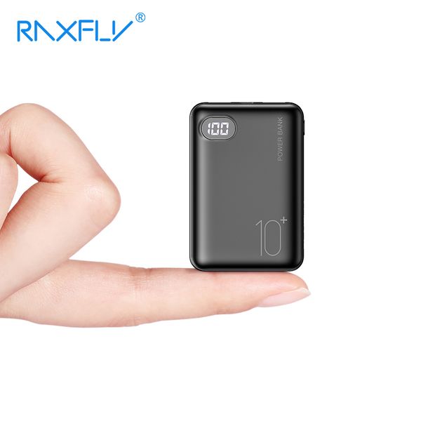 

raxfly 10000mah mini power bank for iphone xiaomi mi 9 se dual usb led display powerbank external battery poverbank pover bank