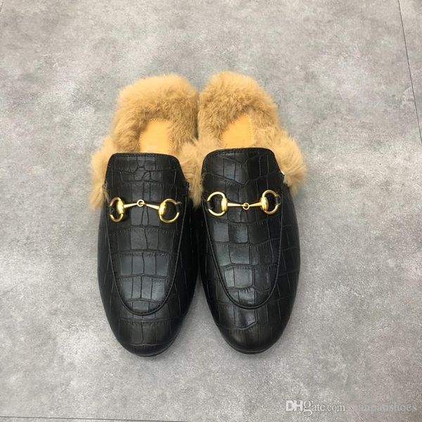 

slippers women princetown leather slippers bling flat mules casual shoes loafers fashion outdoor slippers ladies summer yx19080308, Black
