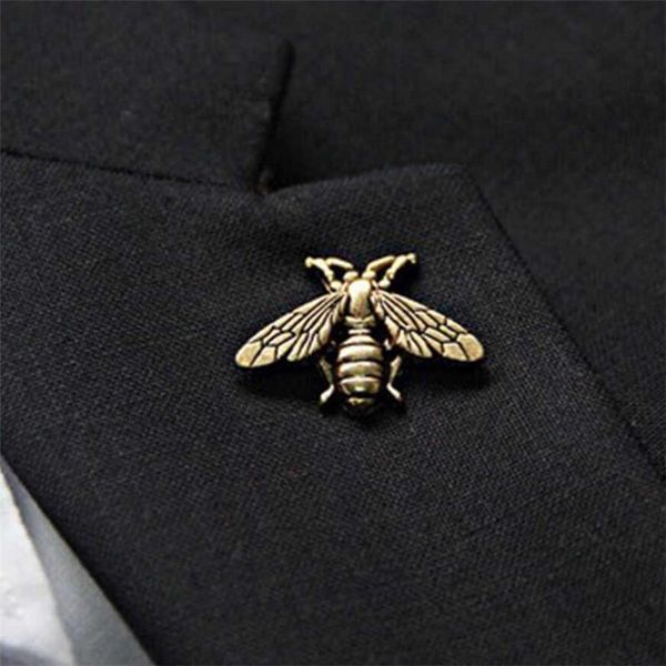 

women men vintage antique stereoscopic metal cute small bees insect brooches broaches pins party accessories jewelry, Gray
