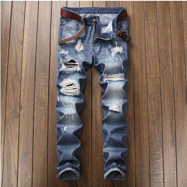 

2020 mens designer jean casual patches hole washed hole new arrival welcome to wholesales straight size letters asian size 11, Blue