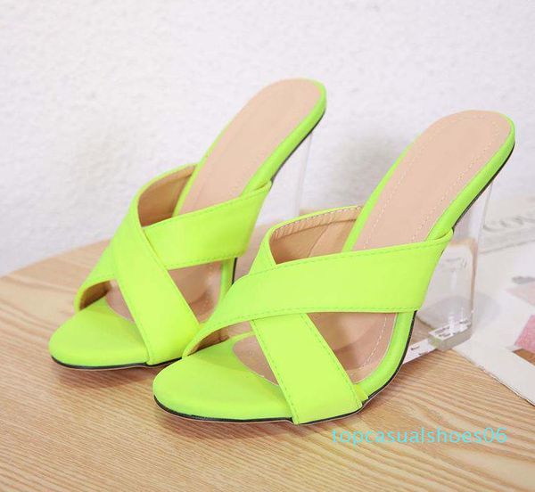 

fashion luxury designer women shoes clear high heels transparent cross strap wedge sandals mules size 35 to 40 06t, Black