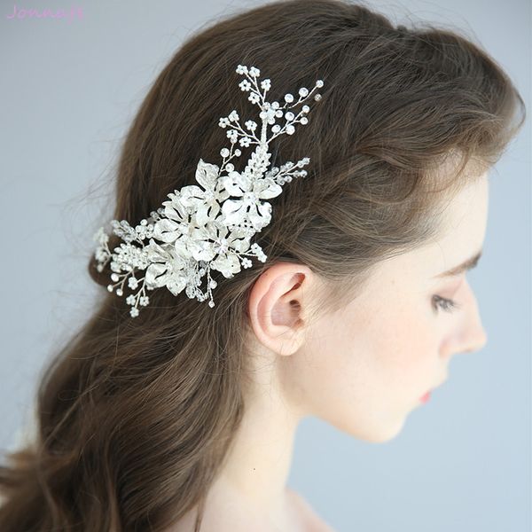 2019 Delicate Rhinestone Hair Jewelry Bridal Clip Comb Silver
