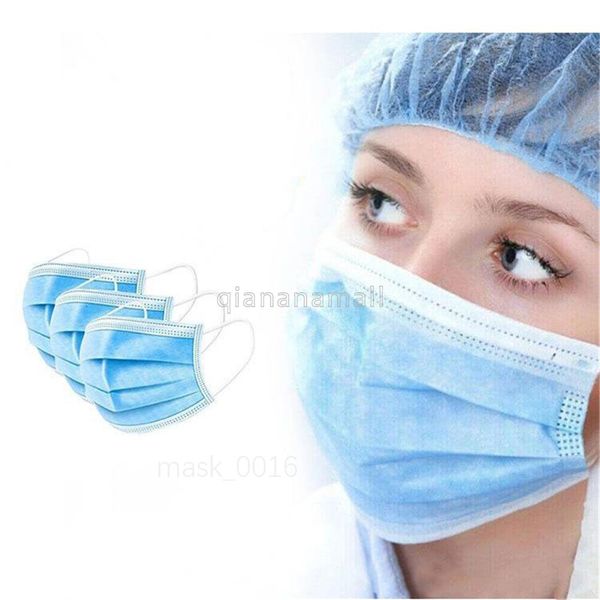 

одноразовый рот 3 слоя пыли слюны загрязнения нетканый синий белый маска для лица 50шт 3ud6