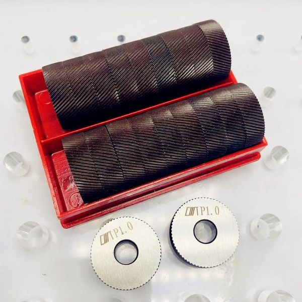 

2pcs reticulated knurling tool 26x8x8mm steel single straight wheel 0.8mm 1.0mm 1.2mm 1.6mm 2.0mm 3.0mm pitch hss knurling wheel