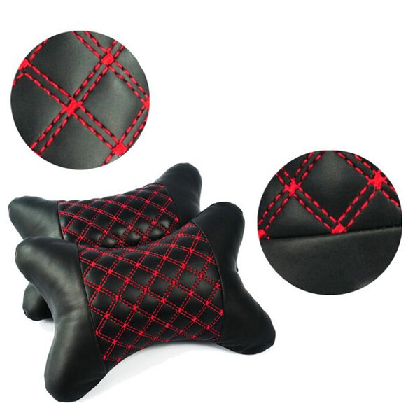 

neck accessory for four seasons pillow elasticity cushion black+red line universal pu leather