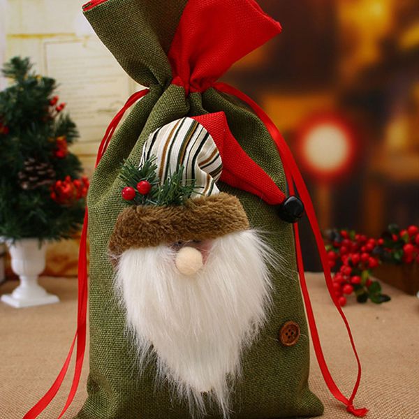 

christmas gift drawstring bag sack snowman festival gift candy bag decoration