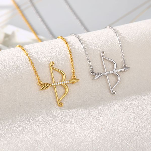 

boho урожай лук и стрелы циркон ожерелье кристалл циркон choker золото ключицы цепи женщина ювелирных изделий collares bijoux, Golden;silver