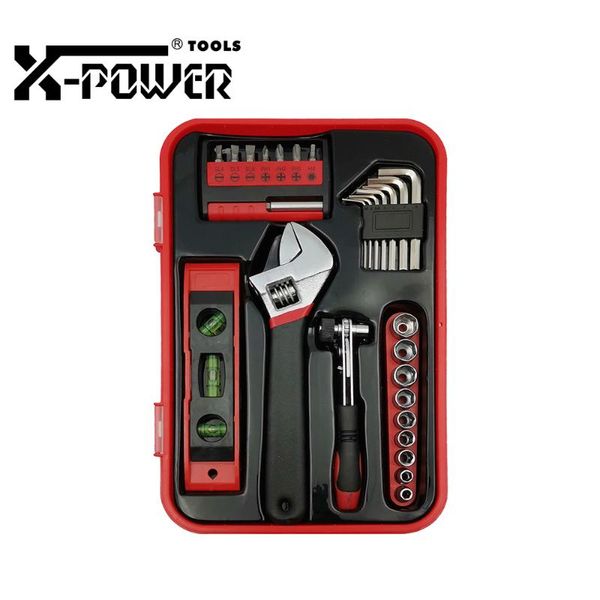 

x-power hand tools set gradienter ratchet wrench 7pc internal hexagonal wrenches 9pc sockets screwdriver for daily household use