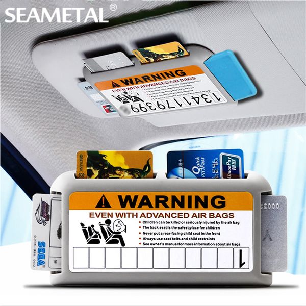 

car sun visor card organizer car card clip slot on sunshade temporary parking phone number holder universal interior accessories