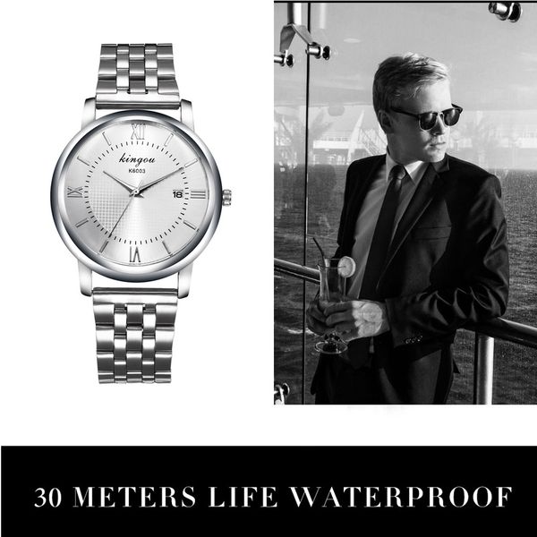 

mens watches clock crystal stainless steel analog quartz wrist watch relogio masculino zegarek meski erkek saat, Slivery;brown