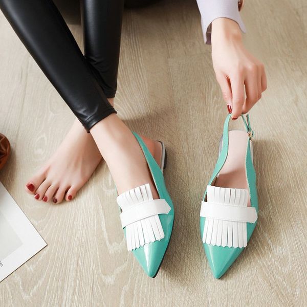 

candy цвет квартиры sexy toe slingback остроконечные квартиры ручной работы офис леди обувь лето женщин сандалии лодыжки ремни повседневная, Black