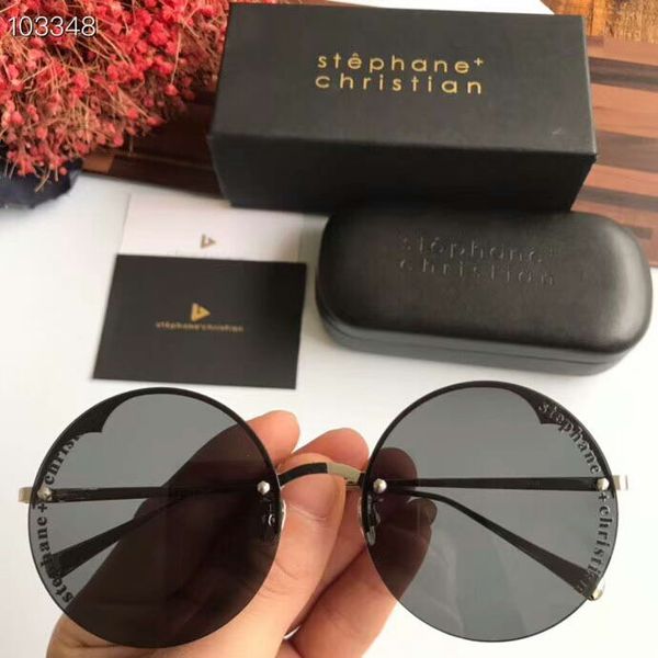 

stephane кристиан круглые солнцезащитные очки металл черный / черный затененные линзы бренд дизайнер солнцезащитные очки очки новые с коробк, White;black