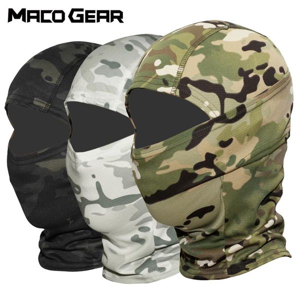 

multicam cp camouflage tactical balaclava full face mask wargame cycling hunting army bike helmet liner cap hat, Black