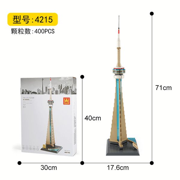 

400pcs children intelligence toys famous architecture cn tower small granule assembling building blocks kids toys 06