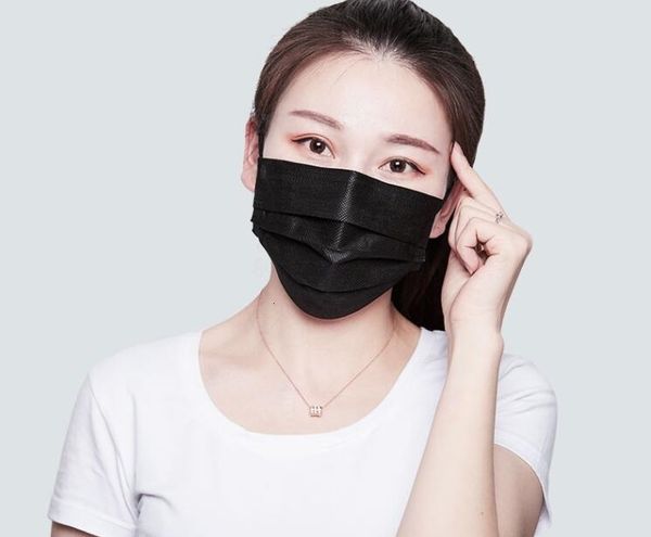 

dhl ship2 face non woven facial masks anti haze labor protection folding dust mask black qac3n5
