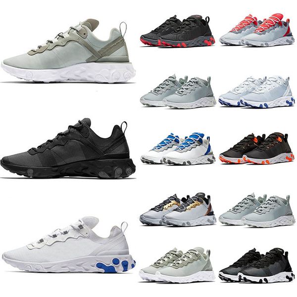 

luuxry react element 55 shoes for mens jade solar red triple black white royal red sports fashion sneakers mens shoes size 40-45