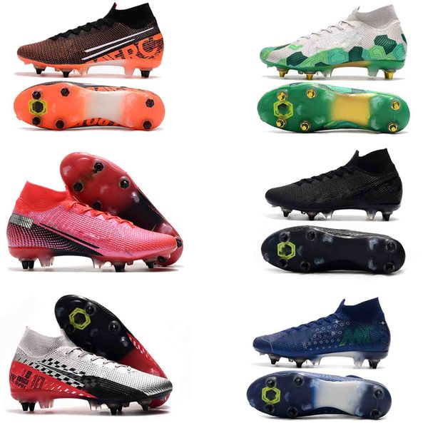 

fast delivery mens mercurial superfly 7 elite sg ronaldo neymar waterproof speed soccer shoes cleats size39-45