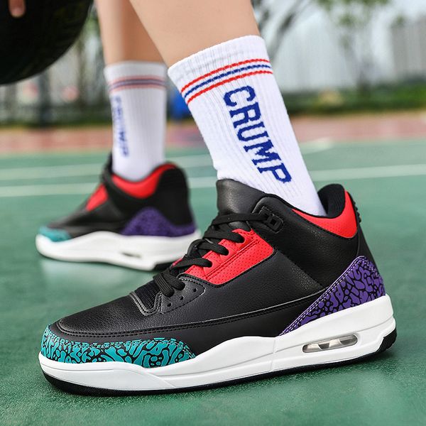 

2019 new brand men basketball shoes breathable light basketball sneakers anti-skid trainers, Black