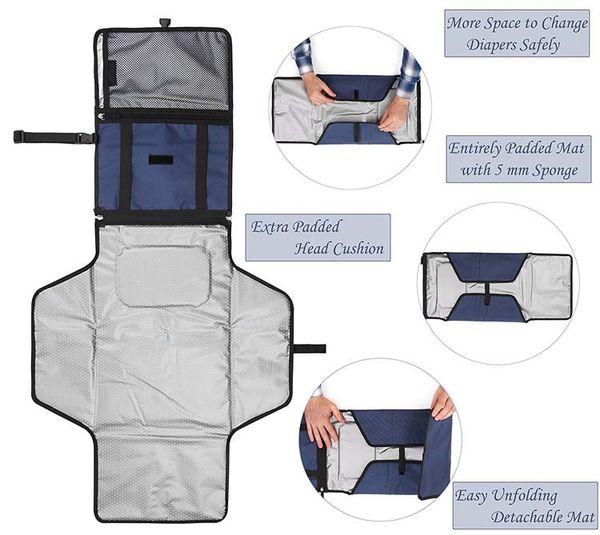 Portable Diaper Changing Pad Toddler Waterproof Clutch Bag Baby
