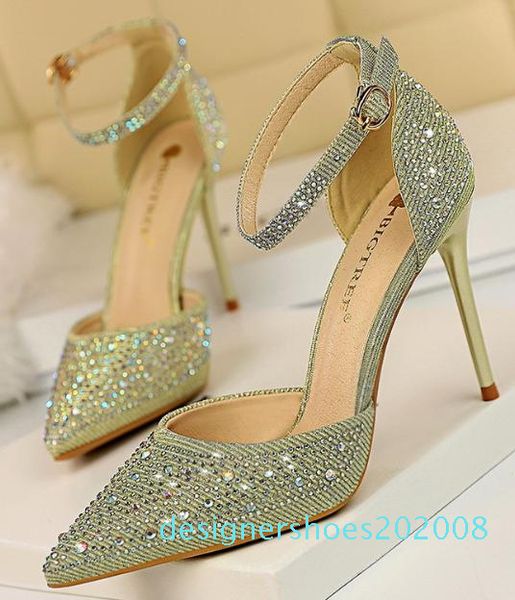 

сладкий высокий каблук шпилька высокий каблук мелкий рот острый полый блестящий горный хрусталь женские сандалии d08, Black