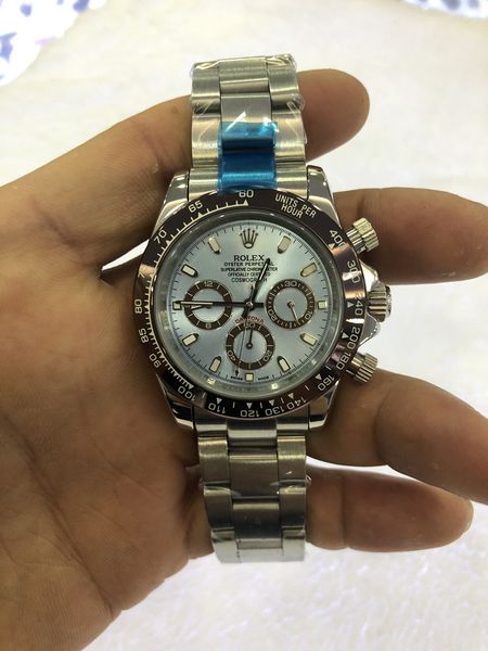 

with original box luxury mens watches 116500ln watch montre de luxe automatic wristwatches steel ring bezel 316l adustable folding buckle 20, Slivery;brown