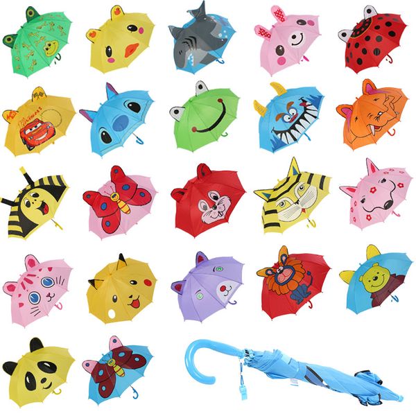 

3d зонт животных с симпатичные уши мультфильм дети зонты зонт пляжный зонтик с whistle игрушки, Red;brown