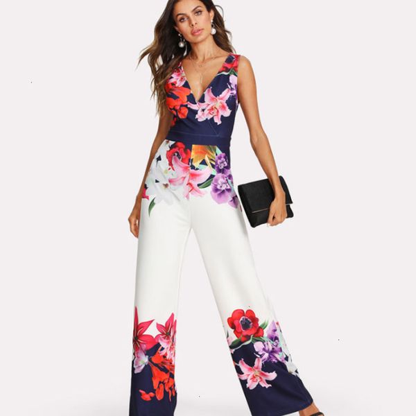 

bodysuit women floral womens print deep v neck and strapless two kings of style playsuit bodysuit party jumpsuit drop shipping, Black;white