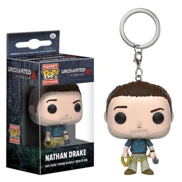 

funko pop keychain official mysterious sea area nathan drake cute model keyring toys gifts collection