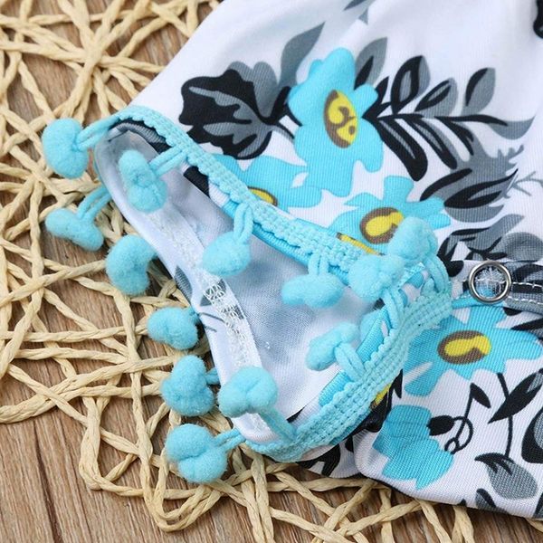 

newborn baby girls print romper headband summer bodysuit (p color, Blue