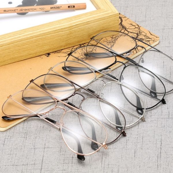 Großhandel - Klassische Sonnenbrille mit Pilotenrahmen, modische, dekorative Rahmenbrille mit klaren Gläsern, Vintage-Brillen-Großhandel für Brillen