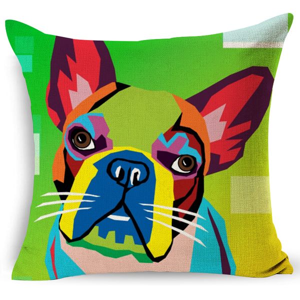 

home couch seat back cushion fine linen pillowcase decorative pillows 45x45cm art drawings dog cat parrot animals printed lxc13