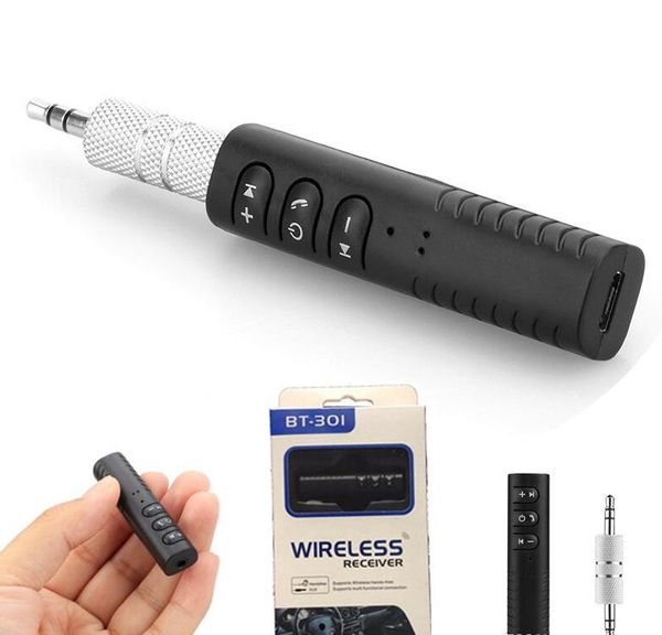 3,5mm Bluetooth 4.1 Kit de carro Receptor de áudio FM Transmissor Adaptador de música AUX Handsfree para iPhone Samsung Smartphone