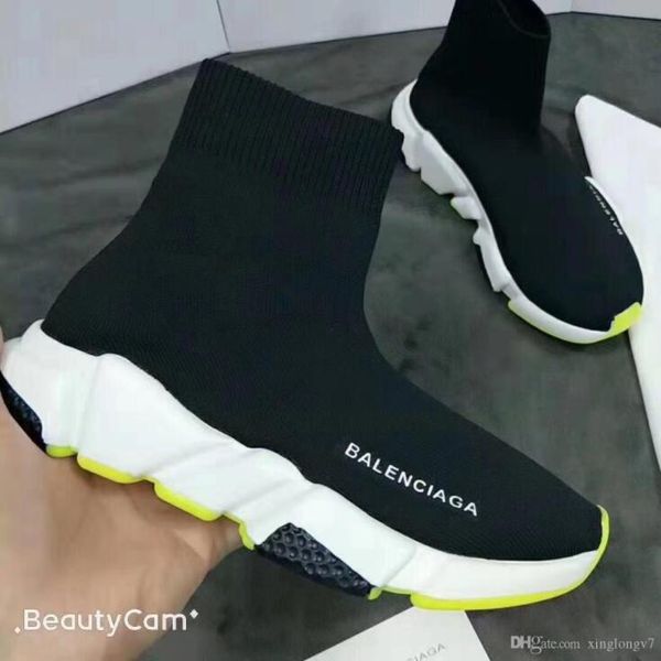 

2020 new quality speed trainer black designer sneakers men women black red casual shoes balenciaga fashion socks boots eur 36-45