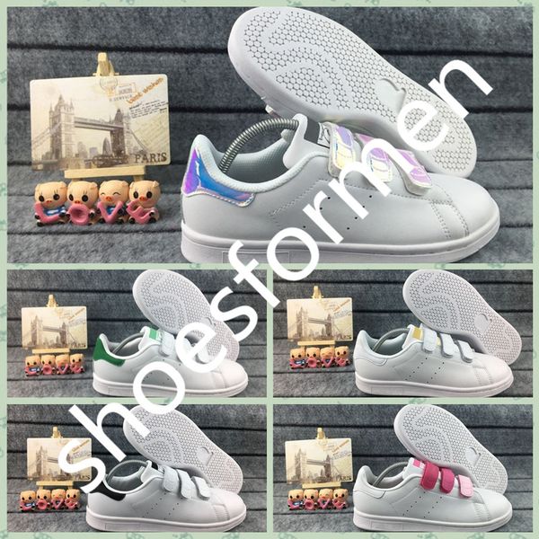 

asmit2 fashion stan smith pharrell williams lovers men women casual shoes hook loop youth black white leather designer flats running shoes