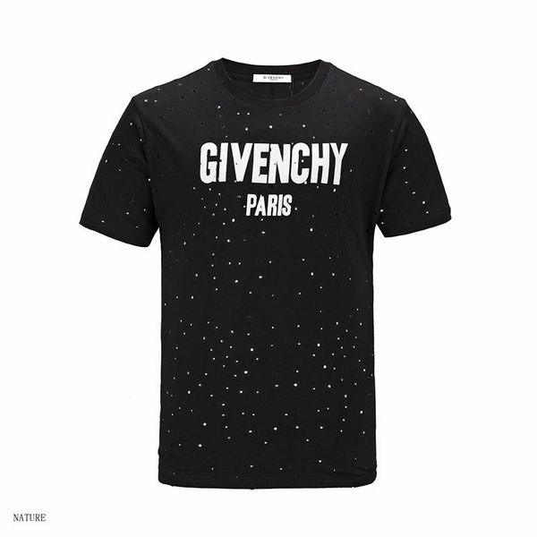 

designer brand t shirts designer shirt mens and women short sleeve hole shirt logo letter printed crew neck tees s-2xl, White;black
