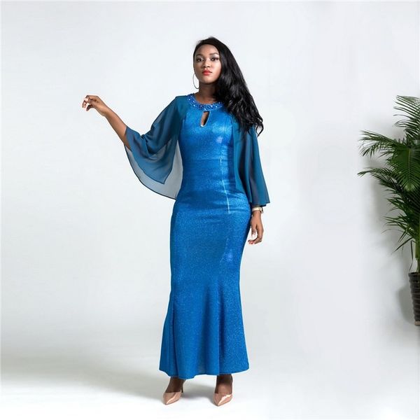 

evening wear dresses women formal keyhole o neck blue elegant ladies long maxi party dinner plus size party dress 2020, Red
