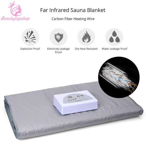 2 Zonas infravermelho distante FIR Sauna Slimming Blanket perder peso Skin Spa Detox Profissional de Máquina