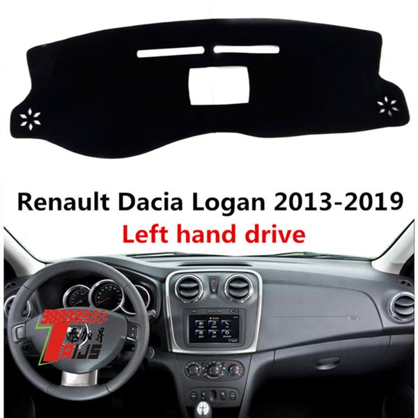 

taijs left hand drive car dashboard cover for dacia logan 2013-2019 dust protective auto dashboard mat pad for logan