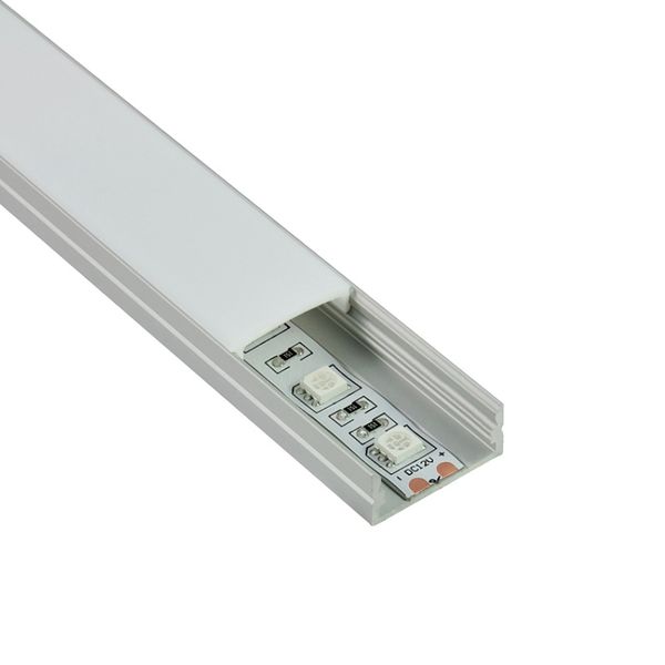 

50 x 2m sets/lot flat led profile aluminium u type led aluminum channel housing for wall recessed lighting