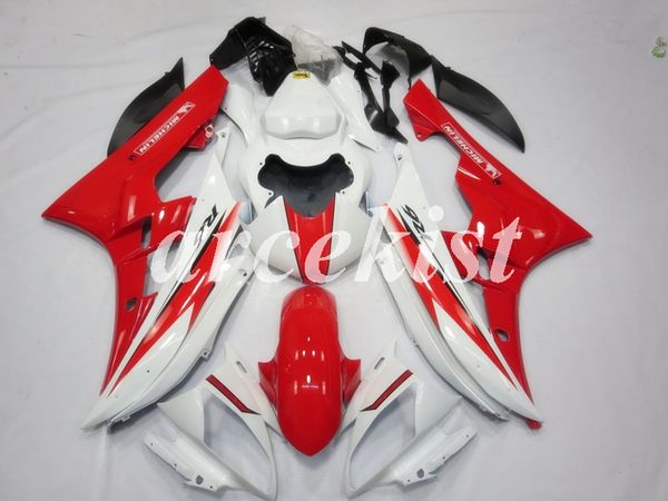 

new abs injection mold motorcycle fairings kits fit for yamaha yzf-r6 2006 2007 06 07 r6 white red gloss