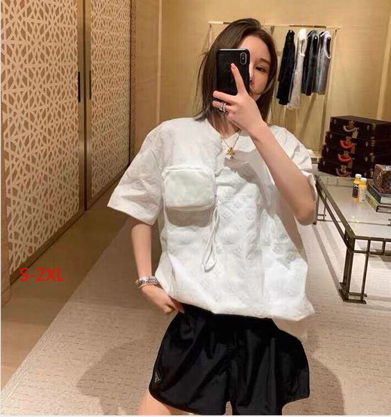 

women summer t shirt designer short sleeves shirt printed brand t-shirts mens lady couple brand clothing pocket style s-2xl lr200425, White