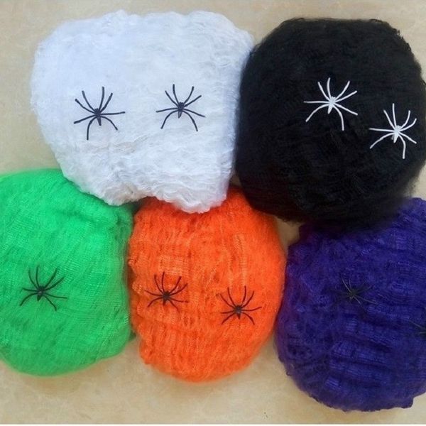 

Stretchy pider web cobweb prop durable and reu able artificial gift for halloween home bar co tume party fe tival haunted hou e decor