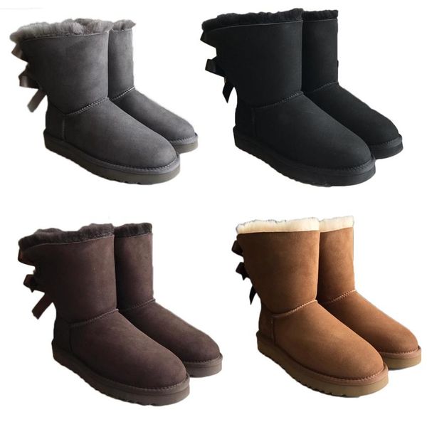 

2020 designer australia women boots classic snow boot brand fashion bailey bow winter boots designer shoes luxury designer women boots, Black