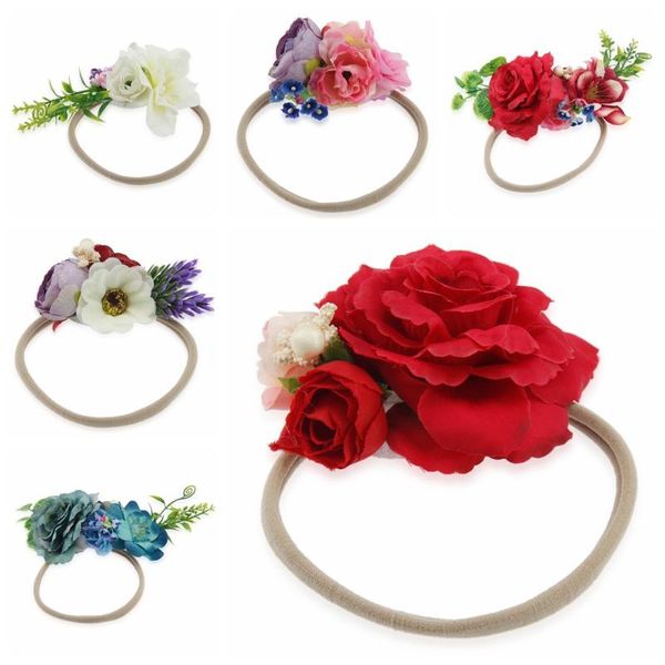 

детские аксессуары для волос моделирование цветочные цветы детские повязки ручной работы девушки нейлон ободки свадьба невеста пляж головные, Slivery;white