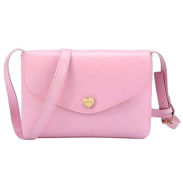 

women messenger bags flip small square bag peach heart one shoulder slant bag diagonal cross-body pure color pouch