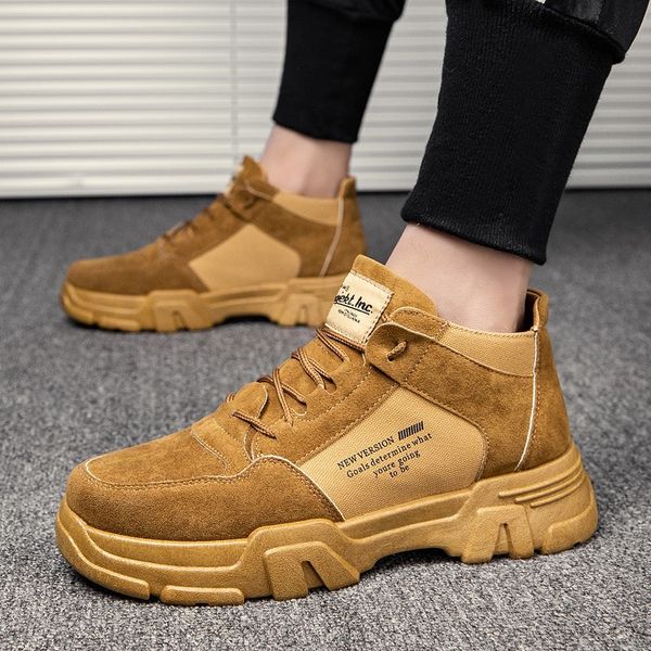 

autumn and winter 2019 high boots british men's casual short boots desert tooling men's shoes, Black