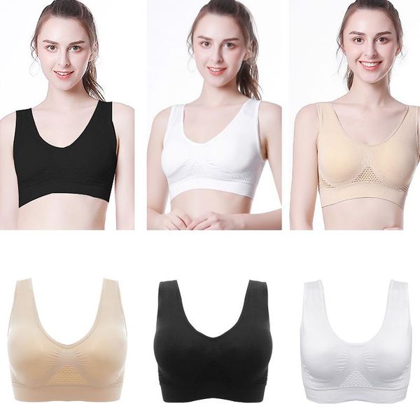 

full cup no steel ring women padded vest sport bra women bandage soft running fitness sportwear charming fashion underwear, White;black