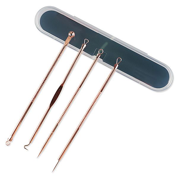 

acne needle rose gold stainless steel acne needle pick set portable beauty 4 sets
