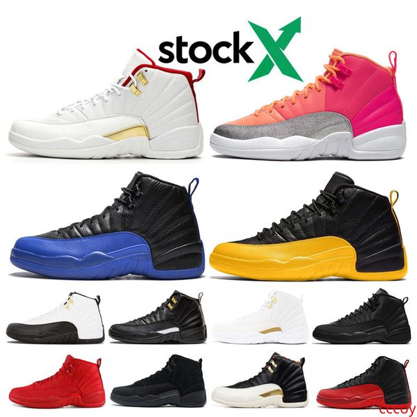 

stock x 12 12s fiba winterized wntr mens basketball shoes reverse taxi game royal blue gym wings men sports designer sneakers trainers
